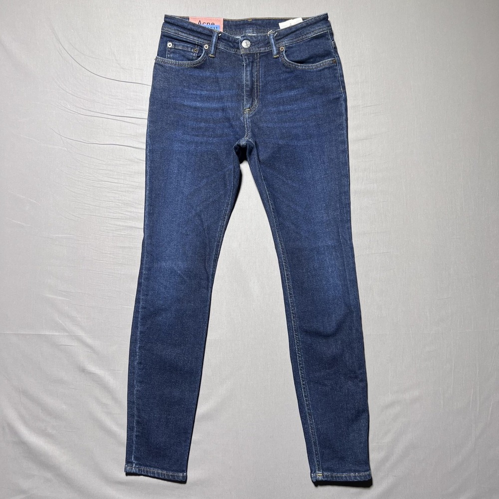 Acne Studios Bla Konst Jeans Womens 26x27 Climb Dark Blue‎ Skinny Stretch Italy